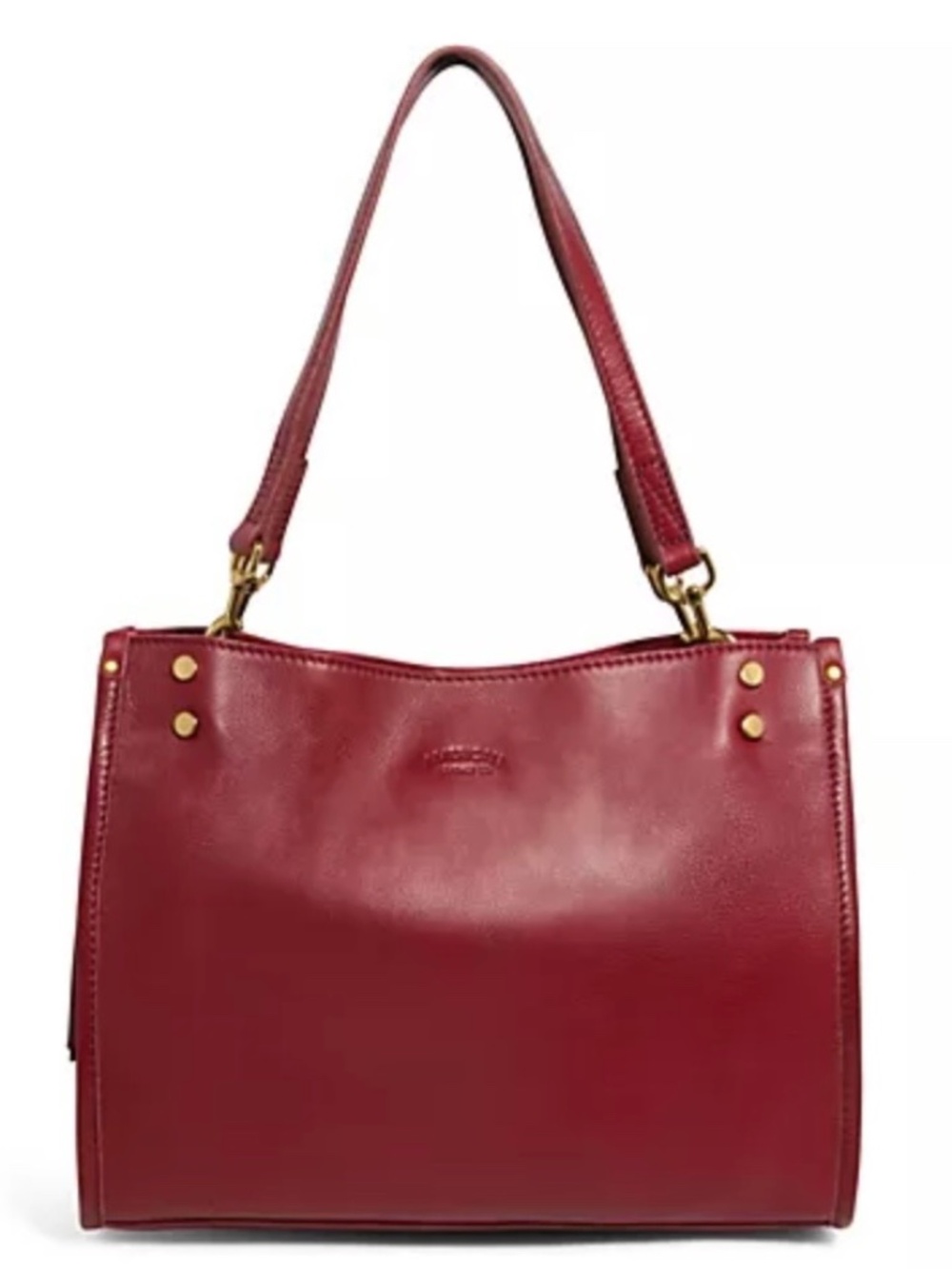 American Leather Lenox Triple entry Satchel purse tote Bag Dark Cherry red